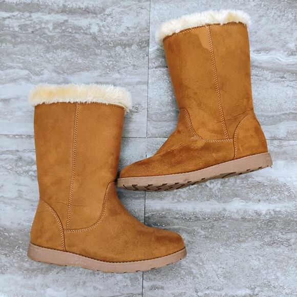 Cat & Jack Girls Size 4 Faux Suede Sherpa Insulated Full Zip Boot - Picture 2 of 13